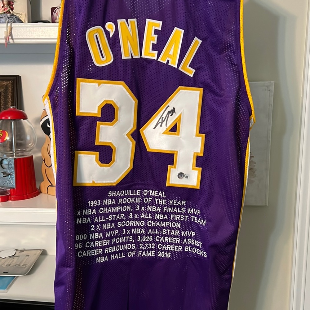 SHAQUILLE "SHAQ" O'NEAL SIGNED PRO STYLE "DIESEL" STAT XL CUSTOM JERSEY BECKETT